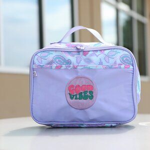 NWT Lavender Embroidered Lunch Box